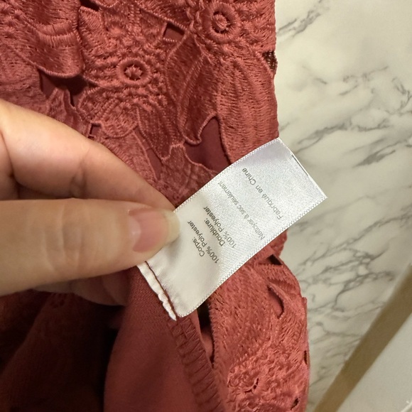NEW Astr Floral Lace Mini Dress - Coral L - Picture 6 of 7